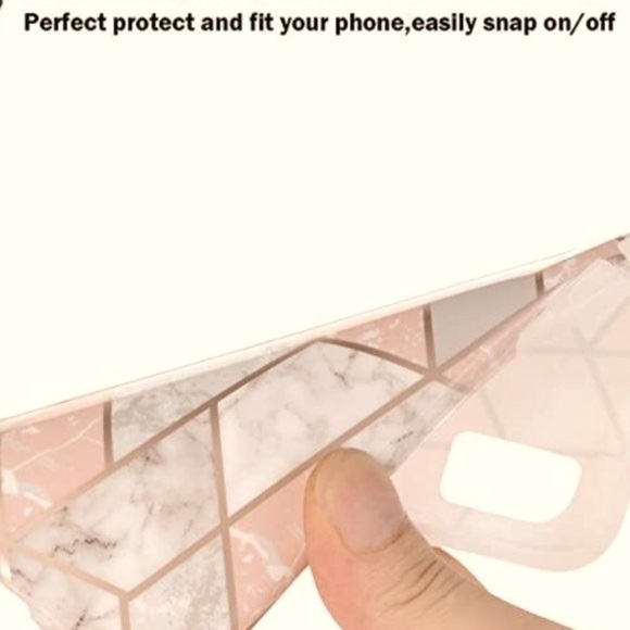 iPhone X, iPhone 8 Plus/7 Plus pink and gray marble geometric phone case NWT - Picture 2 of 7